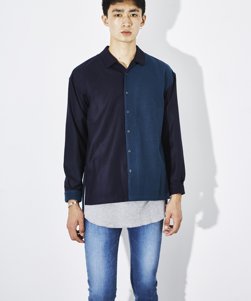 STUDIOUS(ステュディオス)の「ウールクレイジーオープンカラーシャツ (シャツ/ブラウス・メンズ・ブラック/グレー/ネイビー・3/2/1)」の9枚目の写真