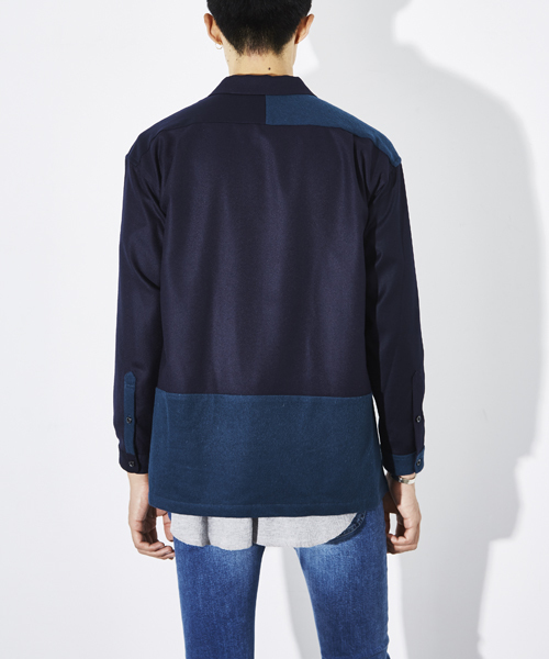 STUDIOUS(ステュディオス)の「ウールクレイジーオープンカラーシャツ (シャツ/ブラウス・メンズ・ブラック/グレー/ネイビー・3/2/1)」の11枚目の写真