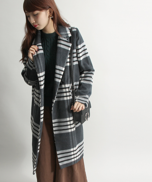 WEGO(ウィゴー)の「WEGO/コクーンチェスターコート(チェスターコート・レディース・ダークオレンジ/ダークグレー/その他1/ネイビー・FREE)」の4枚目の写真