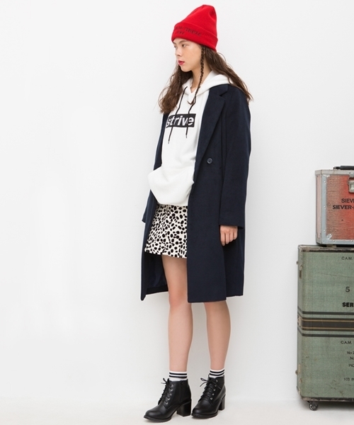 WEGO(ウィゴー)の「WEGO/コクーンチェスターコート(チェスターコート・レディース・ダークオレンジ/ダークグレー/その他1/ネイビー・FREE)」の20枚目の写真