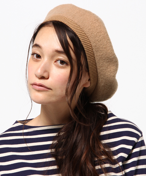 VENCEEXCHANGE（ヴァンスエクスチェンジ）の「リブ付きベレー帽     （ハンチング/ベレー帽・レディース・グレー/ライトブラウン/ブラック/ベージュ・FREE）」の4枚目の写真