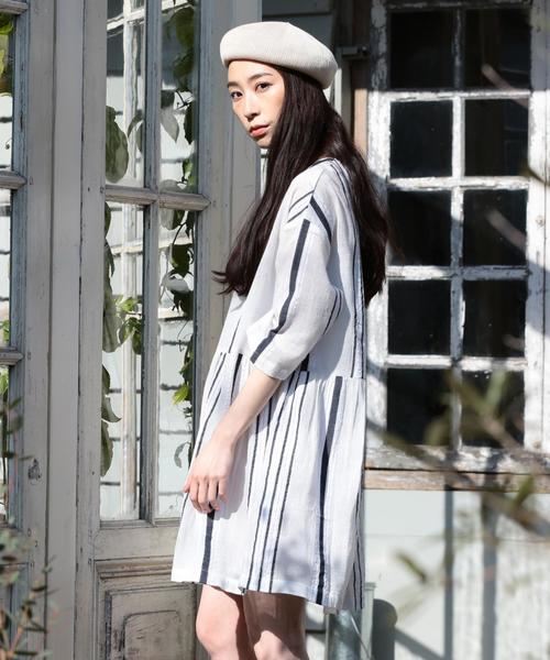 coen（コーエン）の「カラーベレー帽（ハンチング/ベレー帽・レディース・ベージュ/ライトピンク/ネイビー/ブラウン・FREE）」の10枚目の写真