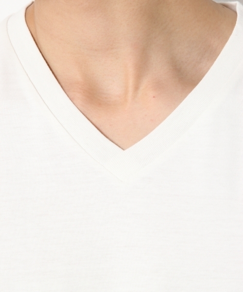 RAGEBLUE（レイジブルー）の「【HY-TEK】モダールVネックTシャツ/758788（Tシャツ/カットソー・メンズ・ホワイト/ベージュ/ネイビー・LARGE/MEDIUM/SMALL）」の8枚目の写真