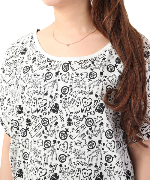 MILKFED.(ミルクフェド)の「"MF×Choco Moo" BIG TEE(Tシャツ/カットソー・レディース・ホワイト/ブラック・X-SMALL/SMALL)」の5枚目の写真