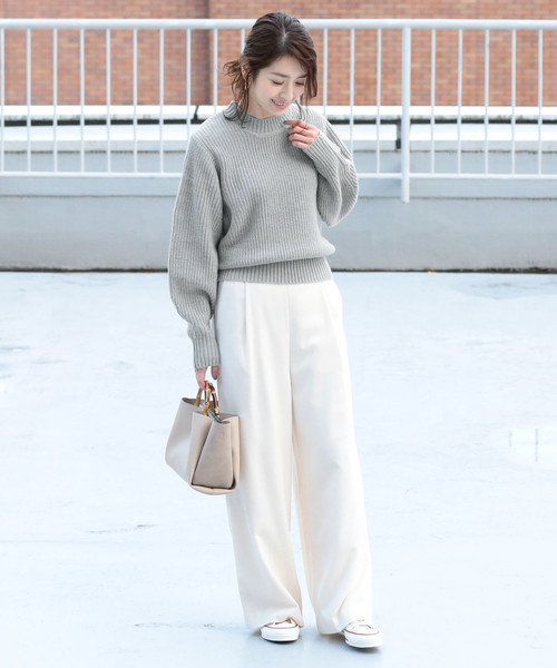 BEAUTY&YOUTH UNITED ARROWS（ビューティーアンドユースユナイテッドアローズ）の「BY 7ゲージアゼニットプルオーバー ◆（ニット/セーター・レディース・オフホワイト/ライトグレー/ライトピンク・FREE）」の4枚目の写真