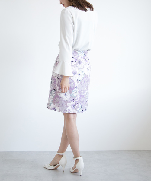 PROPORTION BODY DRESSING（プロポーションボディドレッシング）の「ビッグフラワージャガードプリントタイトスカート（スカート・レディース・ピンク/パープル/ネイビー・1/2/3）」の11枚目の写真