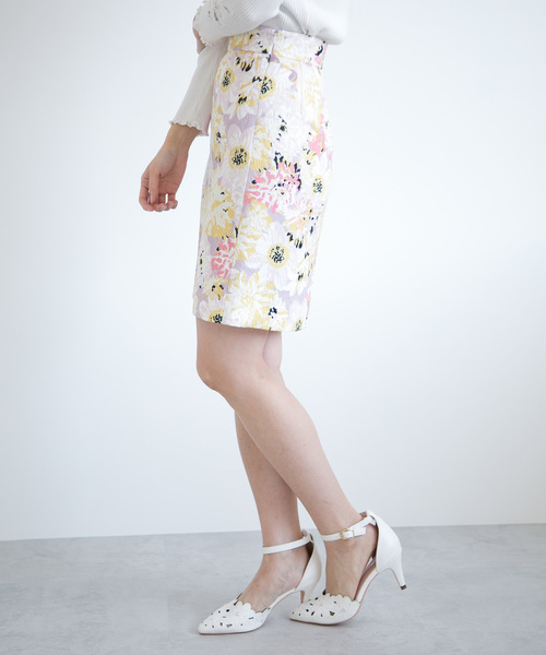 PROPORTION BODY DRESSING（プロポーションボディドレッシング）の「ビッグフラワージャガードプリントタイトスカート（スカート・レディース・ピンク/パープル/ネイビー・1/2/3）」の13枚目の写真