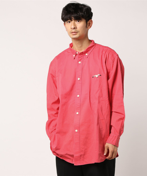 AOZORA（アオゾラ）の「AOZORA/アオゾラ　ツイルBIGボタンダウンシャツ（シャツ/ブラウス・メンズ・ベージュ/オリーブ/ピンク/ネイビー・LARGE/MEDIUM）」の2枚目の写真