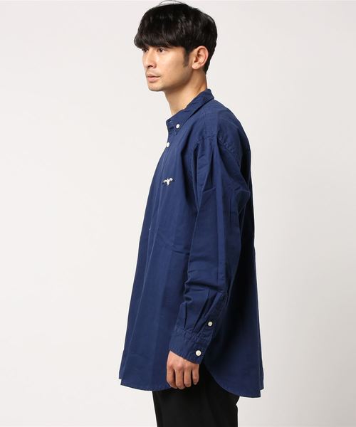 AOZORA（アオゾラ）の「AOZORA/アオゾラ　ツイルBIGボタンダウンシャツ（シャツ/ブラウス・メンズ・ベージュ/オリーブ/ピンク/ネイビー・LARGE/MEDIUM）」の5枚目の写真