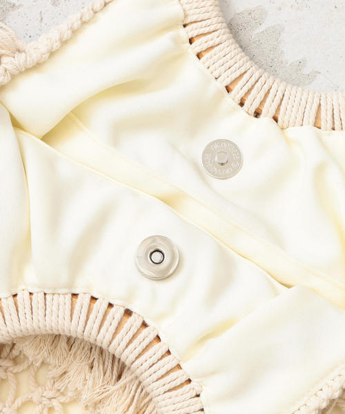 BEAUTY&YOUTH UNITED ARROWS（ビューティーアンドユースユナイテッドアローズ）の「BY∴ マクラメフリンジリングハンドルバッグ（ハンドバッグ・レディース・イエロー/ナチュラル/ターコイズブルー/グレー・FREE）」の8枚目の写真