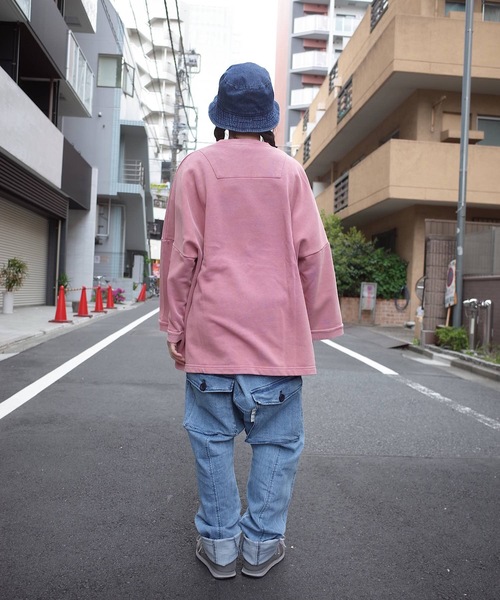 rovtski（ロフトスキー）の「rovtski 【ビッグシルエット】ミニ裏毛パウダーブリーチBIGトレーナーF（スウェット・レディース・ブラック/ピンク/イエロー/ブルー/グリーン・FREE）」の6枚目の写真