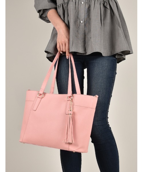 MONICA（モニカ）の「シンプルA4トートバッグ（トートバッグ・レディース・ネイビー/ブラック/ホワイト/グレー/ピンク/ブラウン/ラベンダー/ブルー/ライトグレー/ライトベージュ/ダークブルー・FREE）」の11枚目の写真