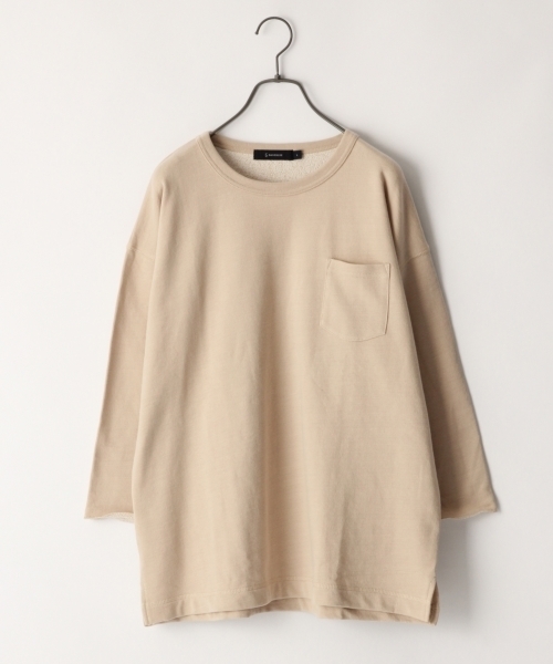 RAGEBLUE（レイジブルー）の「配色裏毛ドロップクルー7分袖/792459（Tシャツ/カットソー・メンズ・ブルー/グレー/ホワイト/ベージュ/パープル・LARGE/MEDIUM/SMALL）」の14枚目の写真