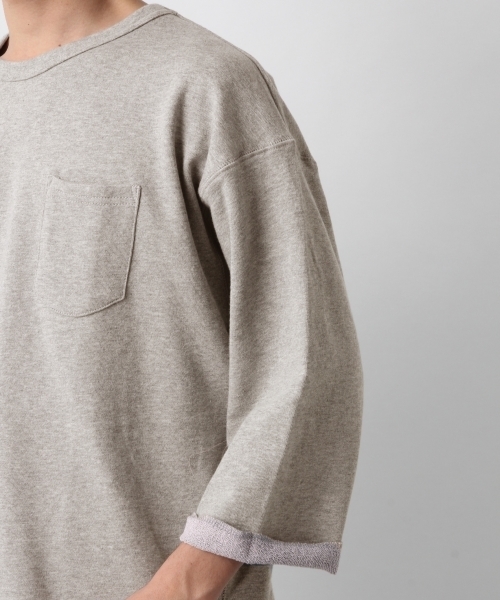 RAGEBLUE（レイジブルー）の「配色裏毛ドロップクルー7分袖/792459（Tシャツ/カットソー・メンズ・ブルー/グレー/ホワイト/ベージュ/パープル・LARGE/MEDIUM/SMALL）」の21枚目の写真