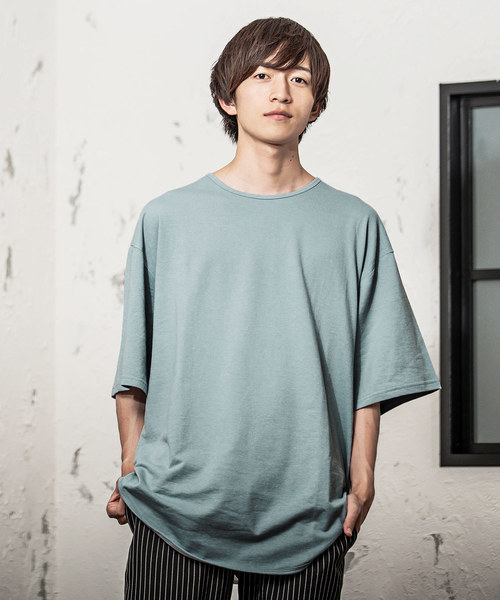 MinoriTY（マイノリティ）の「フェイクレイヤードＢＩＧ T（Tシャツ/カットソー・メンズ・ホワイト/ライトグレー/ライトブルー/ピンク/ブルー/チャコール・M/L）」の5枚目の写真