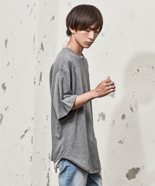 MinoriTY（マイノリティ）の「フェイクレイヤードＢＩＧ T（Tシャツ/カットソー・メンズ・ホワイト/ライトグレー/ライトブルー/ピンク/ブルー/チャコール・M/L）」の13枚目の写真