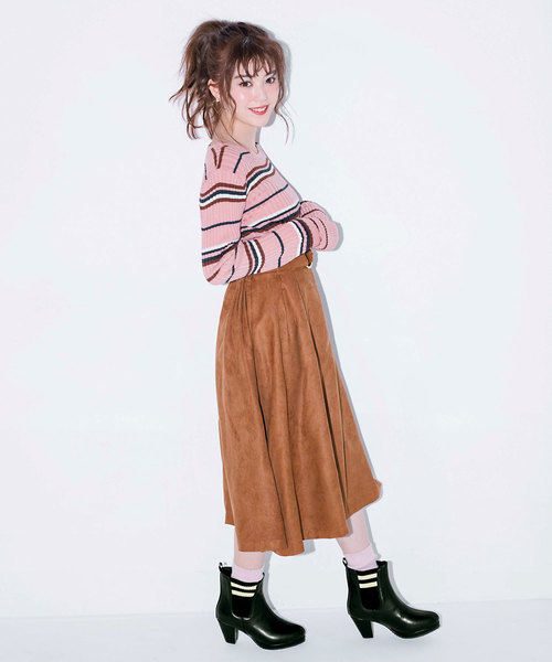 GeeRA（ジーラ）の「ライン入りサイドゴアショートブーツ（ブーツ・レディース・ブラック/ピンク/ブラック系その他・SMALL/MEDIUM/LARGE/X-LARGE）」の8枚目の写真