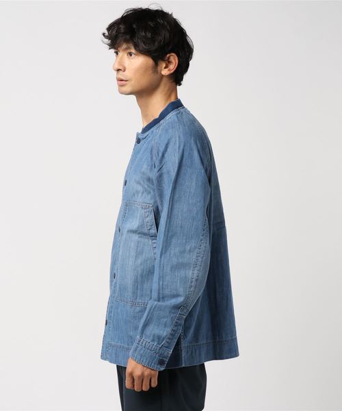 AOZORA（アオゾラ）の「AOZORA/アオゾラ　リフレクターステッチオーバーシャツ（シャツ/ブラウス・メンズ・インディゴブルー/グリーン・MEDIUM/LARGE）」の4枚目の写真