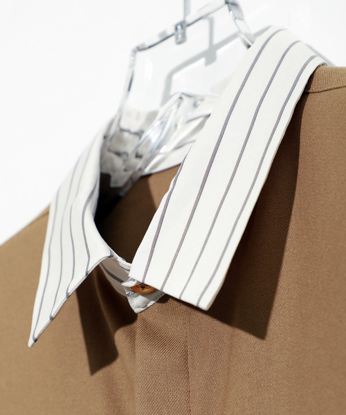 STUDIOUS(ステュディオス)の「【STUDIOUS】ソフトウォームクロスクレリックシャツ(シャツ/ブラウス・メンズ・ベージュ/ネイビー・1/2/3)」の6枚目の写真