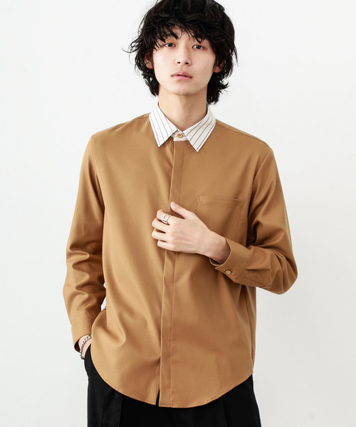 STUDIOUS(ステュディオス)の「【STUDIOUS】ソフトウォームクロスクレリックシャツ(シャツ/ブラウス・メンズ・ベージュ/ネイビー・1/2/3)」の22枚目の写真