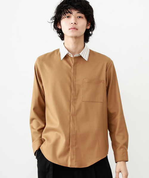 STUDIOUS(ステュディオス)の「【STUDIOUS】ソフトウォームクロスクレリックシャツ(シャツ/ブラウス・メンズ・ベージュ/ネイビー・1/2/3)」の17枚目の写真