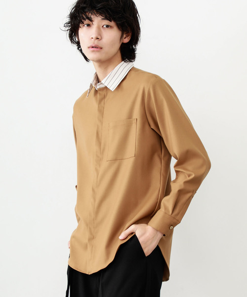 STUDIOUS(ステュディオス)の「【STUDIOUS】ソフトウォームクロスクレリックシャツ(シャツ/ブラウス・メンズ・ベージュ/ネイビー・1/2/3)」の21枚目の写真