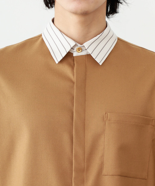 STUDIOUS(ステュディオス)の「【STUDIOUS】ソフトウォームクロスクレリックシャツ(シャツ/ブラウス・メンズ・ベージュ/ネイビー・1/2/3)」の11枚目の写真