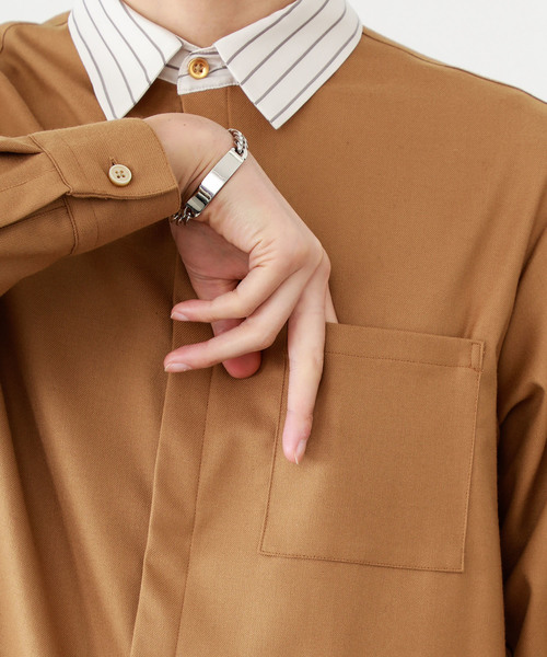 STUDIOUS(ステュディオス)の「【STUDIOUS】ソフトウォームクロスクレリックシャツ(シャツ/ブラウス・メンズ・ベージュ/ネイビー・1/2/3)」の15枚目の写真