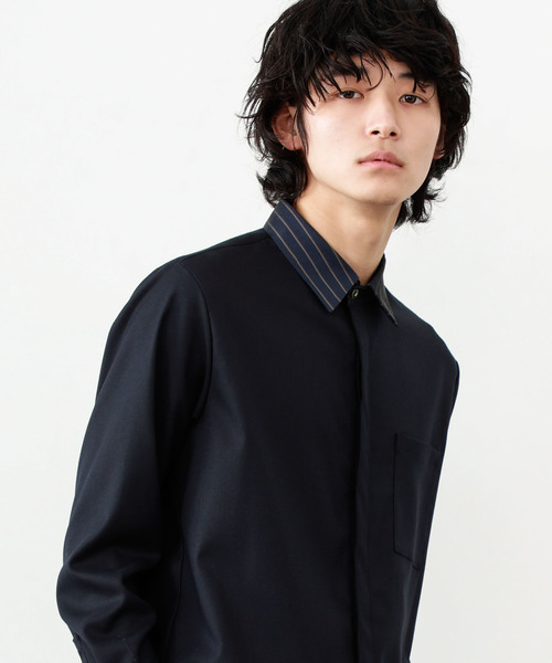 STUDIOUS(ステュディオス)の「【STUDIOUS】ソフトウォームクロスクレリックシャツ(シャツ/ブラウス・メンズ・ベージュ/ネイビー・1/2/3)」の14枚目の写真