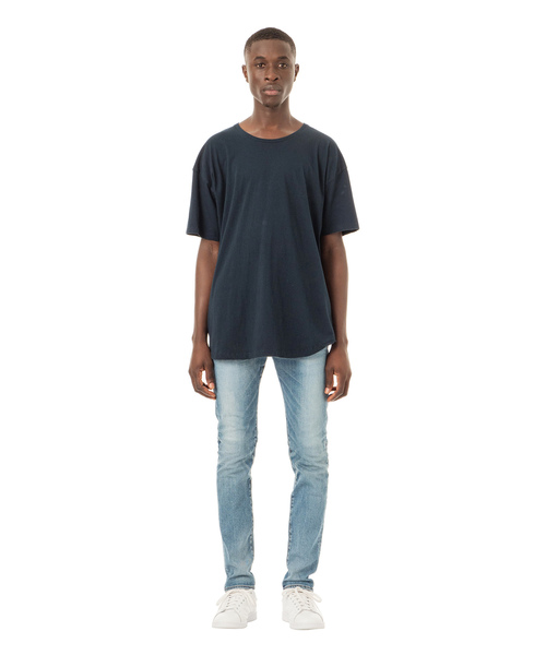 DAILY STANDARD by SANDINISTA（デイリースタンダードバイサンディニスタ）の「Cadet Easy Fit Round Tee / イージフィット裾ラウンドTシャツ（Tシャツ/カットソー・メンズ・ホワイト/チャコールグレー/ブラック/ネイビー/ヘザーグレー・SMALL/MEDIUM/LARGE）」の8枚目の写真