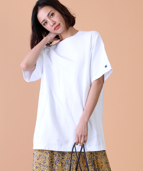 Champion(チャンピオン)の「Champion/チャンピオン リバースウィーブエンブロイダリーチュニックTシャツ(Tシャツ/カットソー)」|ホワイト