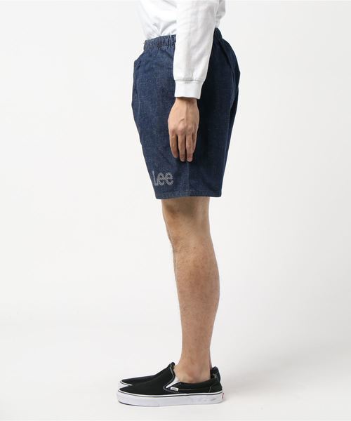 And A（アンドエー）の「Lee リー / ATHLETIC SHORTS ロゴプリントアスレチックイージーデニムショーツ / LM8463（デニムパンツ・メンズ・インディゴブルー/ライトインディゴブルー・S/M/L）」の3枚目の写真