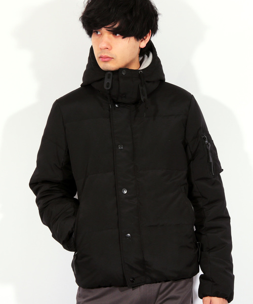 ８(eight)（エイト）の「ダウンジャケット フード ブルゾン（ダウンジャケット/コート・メンズ・ブラック/ネイビー/レッド/カーキ・MEDIUM/LARGE/X-LARGE）」の2枚目の写真