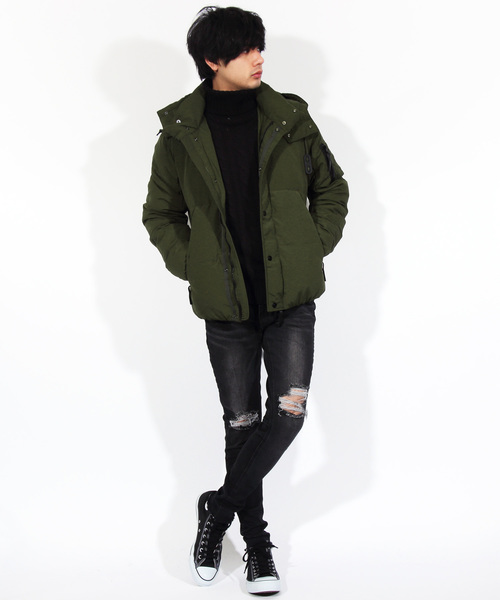 ８(eight)（エイト）の「ダウンジャケット フード ブルゾン（ダウンジャケット/コート・メンズ・ブラック/ネイビー/レッド/カーキ・MEDIUM/LARGE/X-LARGE）」の7枚目の写真