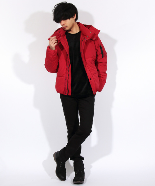 ８(eight)（エイト）の「ダウンジャケット フード ブルゾン（ダウンジャケット/コート・メンズ・ブラック/ネイビー/レッド/カーキ・MEDIUM/LARGE/X-LARGE）」の12枚目の写真