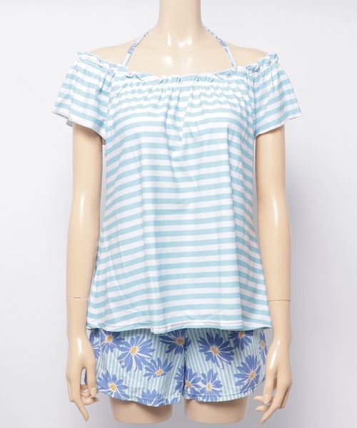 San Ai Resort 三愛水着楽園 サンアイリゾート サンアイミズギラクエン の ボーダー 4点セットビキニ 水着 水着 Wear