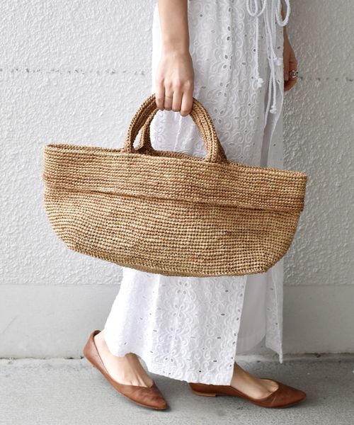liflattie ships(リフラティ シップス)の「liflattie ships:ラフィアトート◇(かごバッグ・レディース・ベージュ・ONE SIZE)」の5枚目の写真