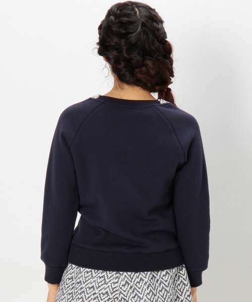 Jewel Changes（ジュエルチェンジズ）の「JC 起毛裏毛 装飾付き ラグラントップス / スウェット / ビジュー（スウェット・レディース・グレー/ナチュラル/ネイビー・フリー）」の8枚目の写真