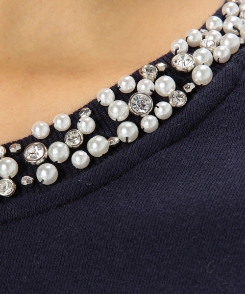 Jewel Changes（ジュエルチェンジズ）の「JC 起毛裏毛 装飾付き ラグラントップス / スウェット / ビジュー（スウェット・レディース・グレー/ナチュラル/ネイビー・フリー）」の11枚目の写真