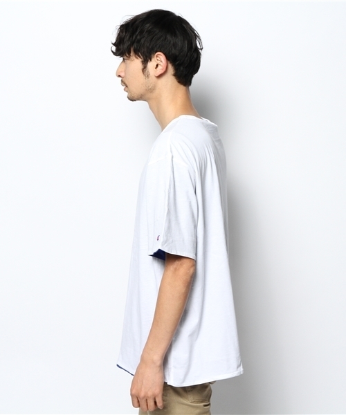 BEAMS（ビームス）の「○CHAMPION×BEAMS / 別注 リバーシブル LARGE TEE（Tシャツ/カットソー・メンズ・ホワイト/ネイビー・SMALL/MEDIUM）」の3枚目の写真