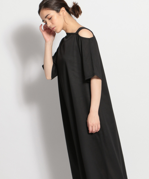 niko and...（ニコアンド）の「ワンストラップテントワンピース（ワンピース・レディース・ブラック/ベージュ/ブルー・MEDIUM/LARGE）」の2枚目の写真