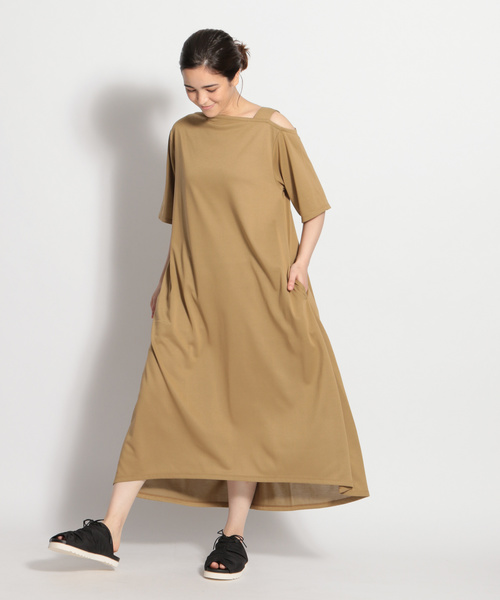 niko and...（ニコアンド）の「ワンストラップテントワンピース（ワンピース・レディース・ブラック/ベージュ/ブルー・MEDIUM/LARGE）」の8枚目の写真