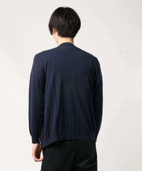 CUSTOM CULTURE（カスタムカルチャー）の「【TOUCH BACK】 Italy Made 12GG クレープコットン カーディガン（カーディガン/ボレロ・メンズ・ネイビー/オフホワイト/グリーン/マスタード/ロイヤルブルー・46/48/50）」の7枚目の写真