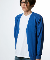 【TOUCH BACK】 Italy Made 12GG クレープコットン カーディガン