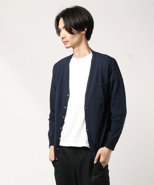 CUSTOM CULTURE（カスタムカルチャー）の「【TOUCH BACK】 Italy Made 12GG クレープコットン カーディガン（カーディガン/ボレロ・メンズ・ネイビー/オフホワイト/グリーン/マスタード/ロイヤルブルー・46/48/50）」の17枚目の写真