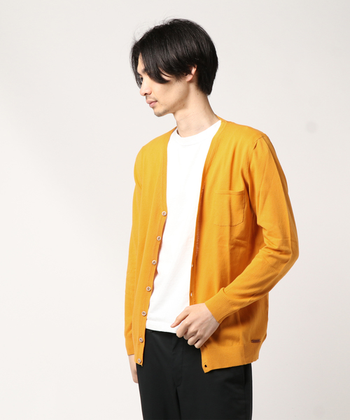 CUSTOM CULTURE（カスタムカルチャー）の「【TOUCH BACK】 Italy Made 12GG クレープコットン カーディガン（カーディガン/ボレロ・メンズ・ネイビー/オフホワイト/グリーン/マスタード/ロイヤルブルー・46/48/50）」の8枚目の写真