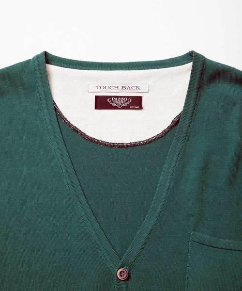 CUSTOM CULTURE（カスタムカルチャー）の「【TOUCH BACK】 Italy Made 12GG クレープコットン カーディガン（カーディガン/ボレロ・メンズ・ネイビー/オフホワイト/グリーン/マスタード/ロイヤルブルー・46/48/50）」の13枚目の写真