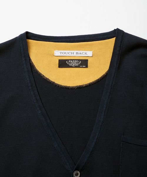 CUSTOM CULTURE（カスタムカルチャー）の「【TOUCH BACK】 Italy Made 12GG クレープコットン カーディガン（カーディガン/ボレロ・メンズ・ネイビー/オフホワイト/グリーン/マスタード/ロイヤルブルー・46/48/50）」の18枚目の写真