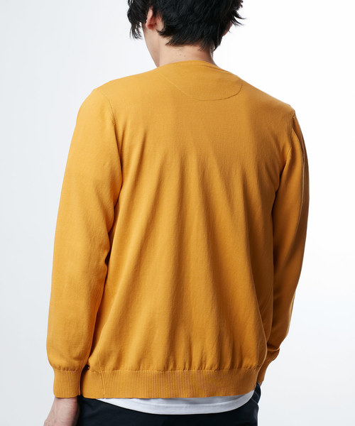 CUSTOM CULTURE（カスタムカルチャー）の「【TOUCH BACK】 Italy Made 12GG クレープコットン カーディガン（カーディガン/ボレロ・メンズ・ネイビー/オフホワイト/グリーン/マスタード/ロイヤルブルー・46/48/50）」の9枚目の写真