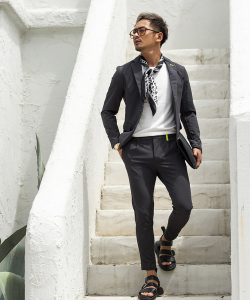 #Re:room URBAN BEACH CLUB（リルームアーバンビーチクラブ）の「ストレッチスリムスラックス（スラックス・メンズ・ブラック/ベージュ・SMALL/MEDIUM/LARGE）」の8枚目の写真